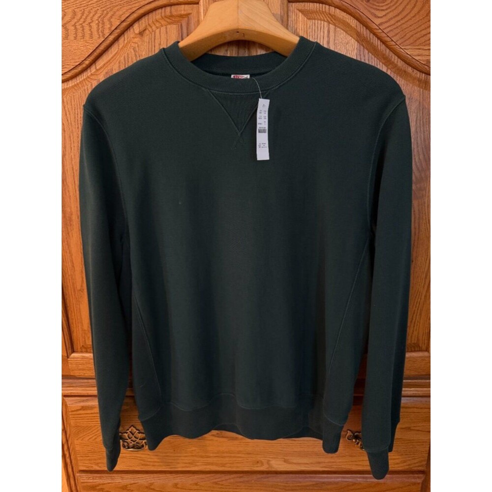 NWT J. Crew Heritage 14oz Fleece Crewneck Sweatshirt Forest Green Size Large